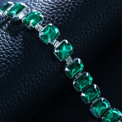 Silver Simple Style Women's Anklet In Alloy With Sparkly Rhinestones, Elegant Foot Jewelry