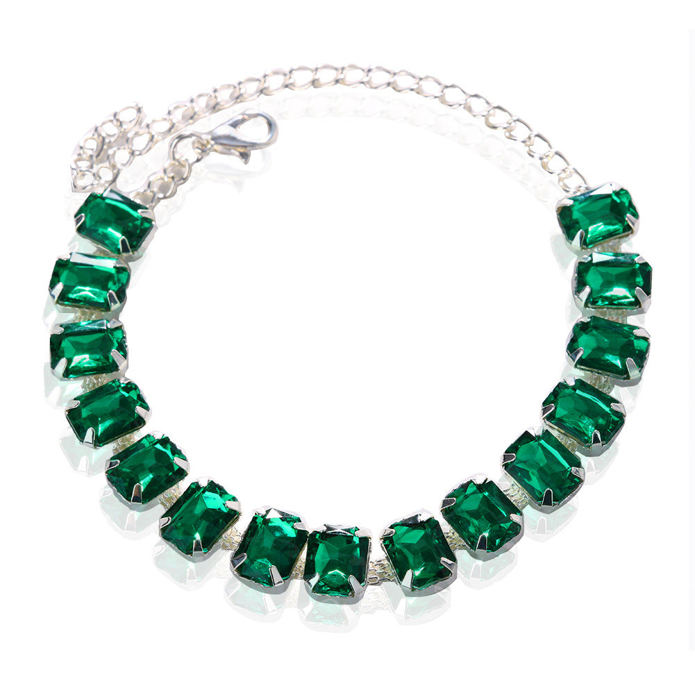 Silver Simple Style Women's Anklet In Alloy With Sparkly Rhinestones, Elegant Foot Jewelry
