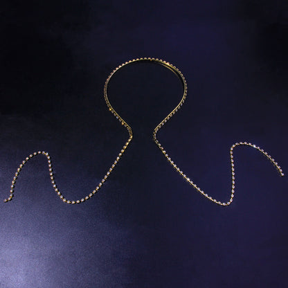 Geometric Simple Style Hair Band For Women In Alloy Material With Silver Rhinestone Inlay