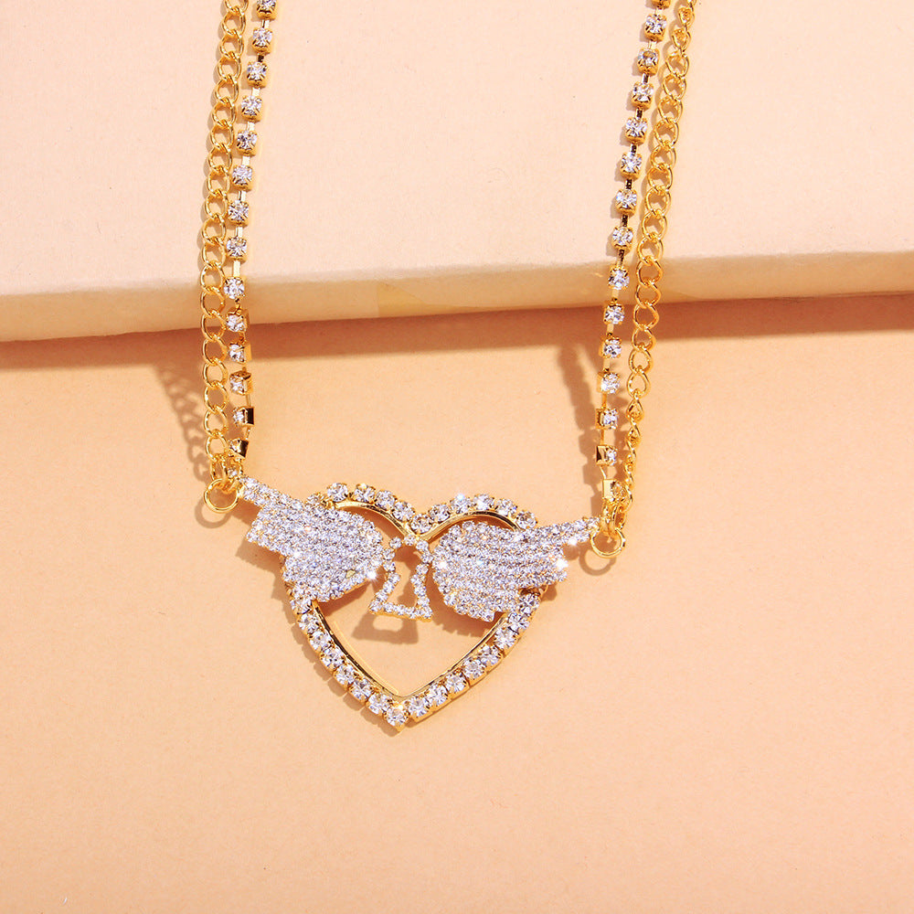 Gold Alloy Women’s Waist Chain In Ethnic Style With Wings Pattern And Electroplated Finish, Featuring Rhinestones