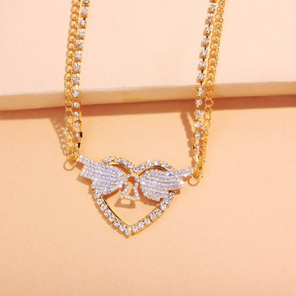 Gold Alloy Women’s Waist Chain In Ethnic Style With Wings Pattern And Electroplated Finish, Featuring Rhinestones