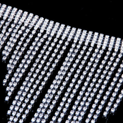 Sparkly Ethnic Style Waist Chain For Women Featuring Rhinestones In Silver