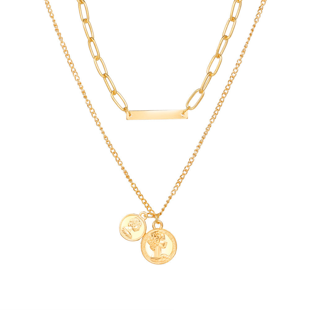 Geometric Jewelry Set For Women With KC Golden Plated Alloy And Zircon, Featuring 0.01µm Plating And Slider Chain