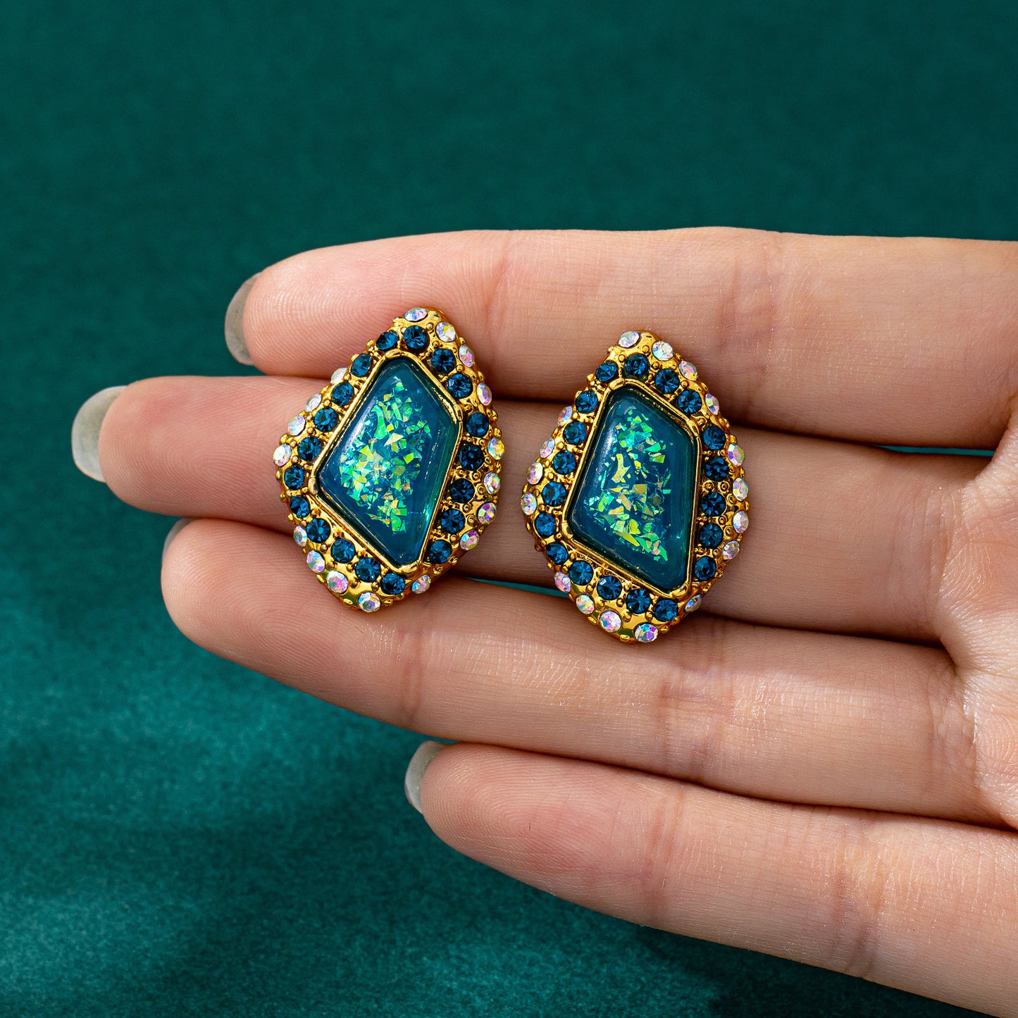 Water Droplets Earrings For Unisex Featuring Zinc Alloy Material With 925 Sterling Silver Studs In Retro Style