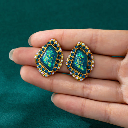 Water Droplets Earrings For Unisex Featuring Zinc Alloy Material With 925 Sterling Silver Studs In Retro Style