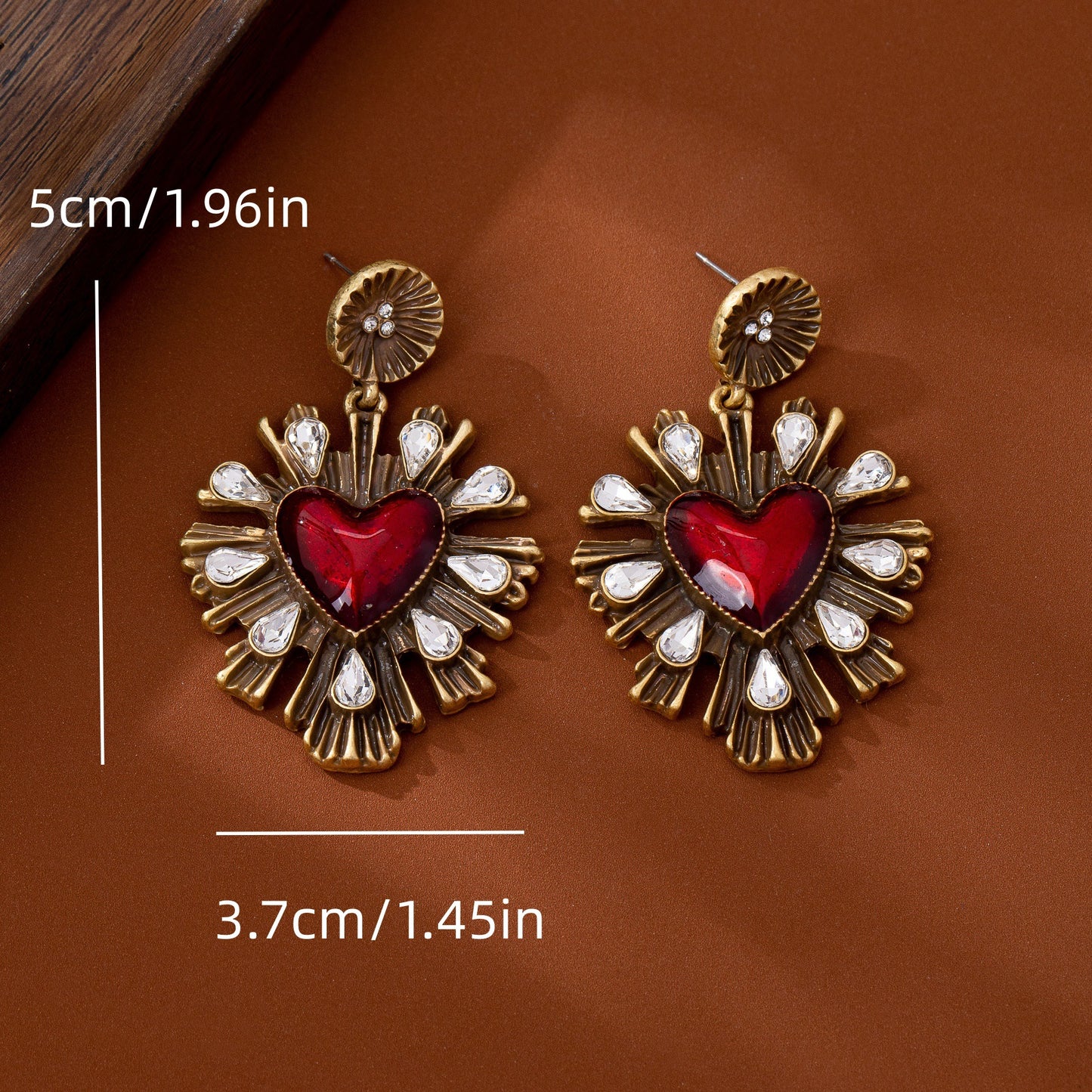 Heart Shape Drop Earrings For Unisex Featuring Silver Zinc Alloy With 925 Sterling Silver Studs Crafted With Folds