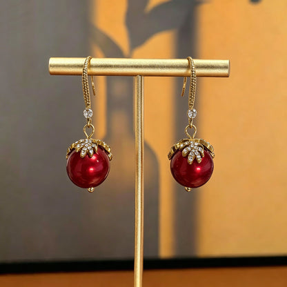 Retro Crown Earrings For Unisex Featuring White Zinc Alloy With Rhinestones Ear Hook Design