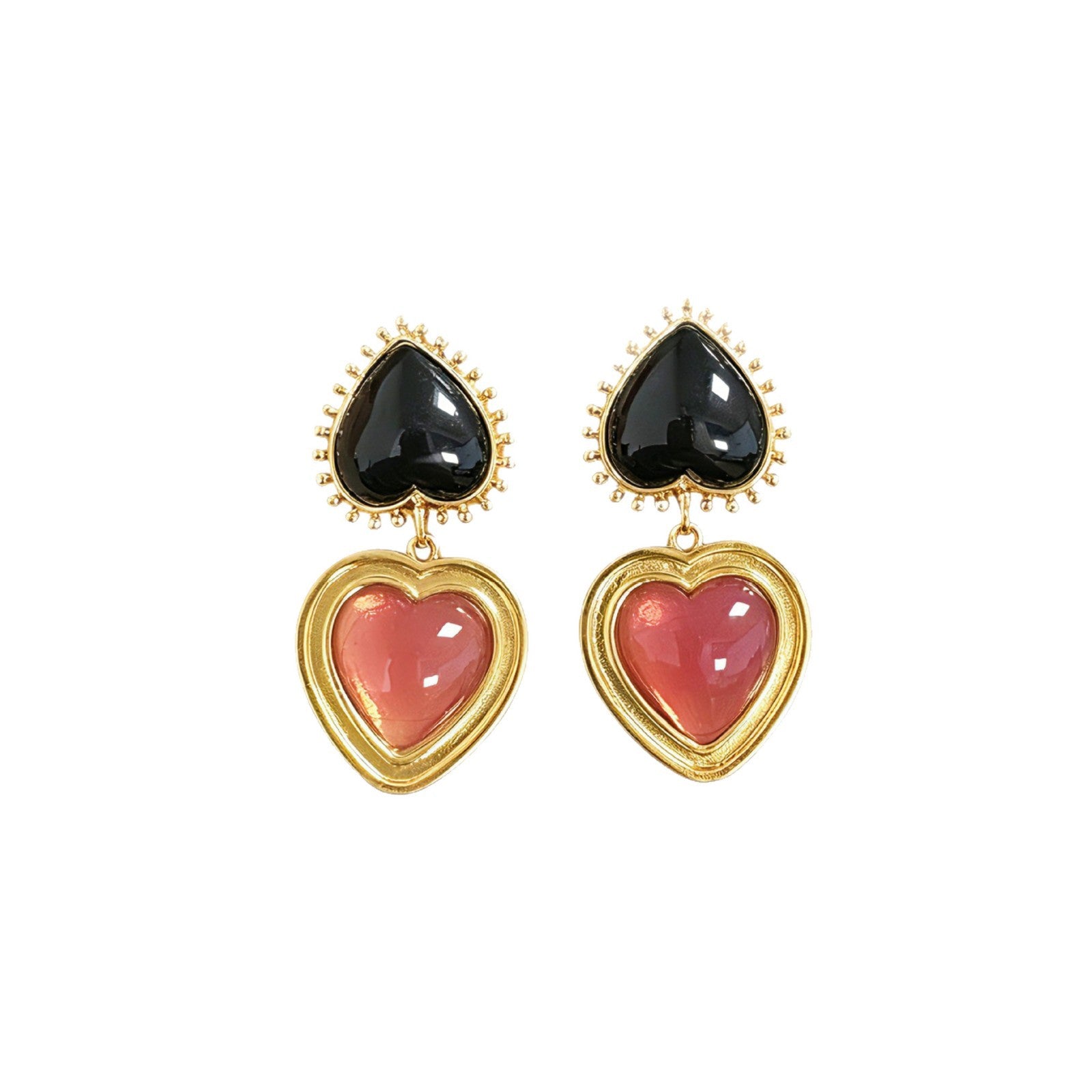 Heart Shape Earrings For Unisex In Silver, Made Of Zinc Alloy With Electroplated Finish And 925 Sterling Silver Studs