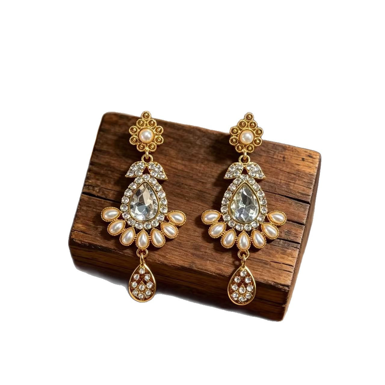 Retro Unisex Necklace Featuring Water Droplets Pattern In Electroplated Zinc Alloy, 1 Set Jewelry Set