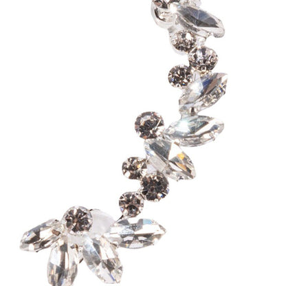 Geometric Clip Earrings For Women With Electroplated Finish Featuring Rhinestones Inlay