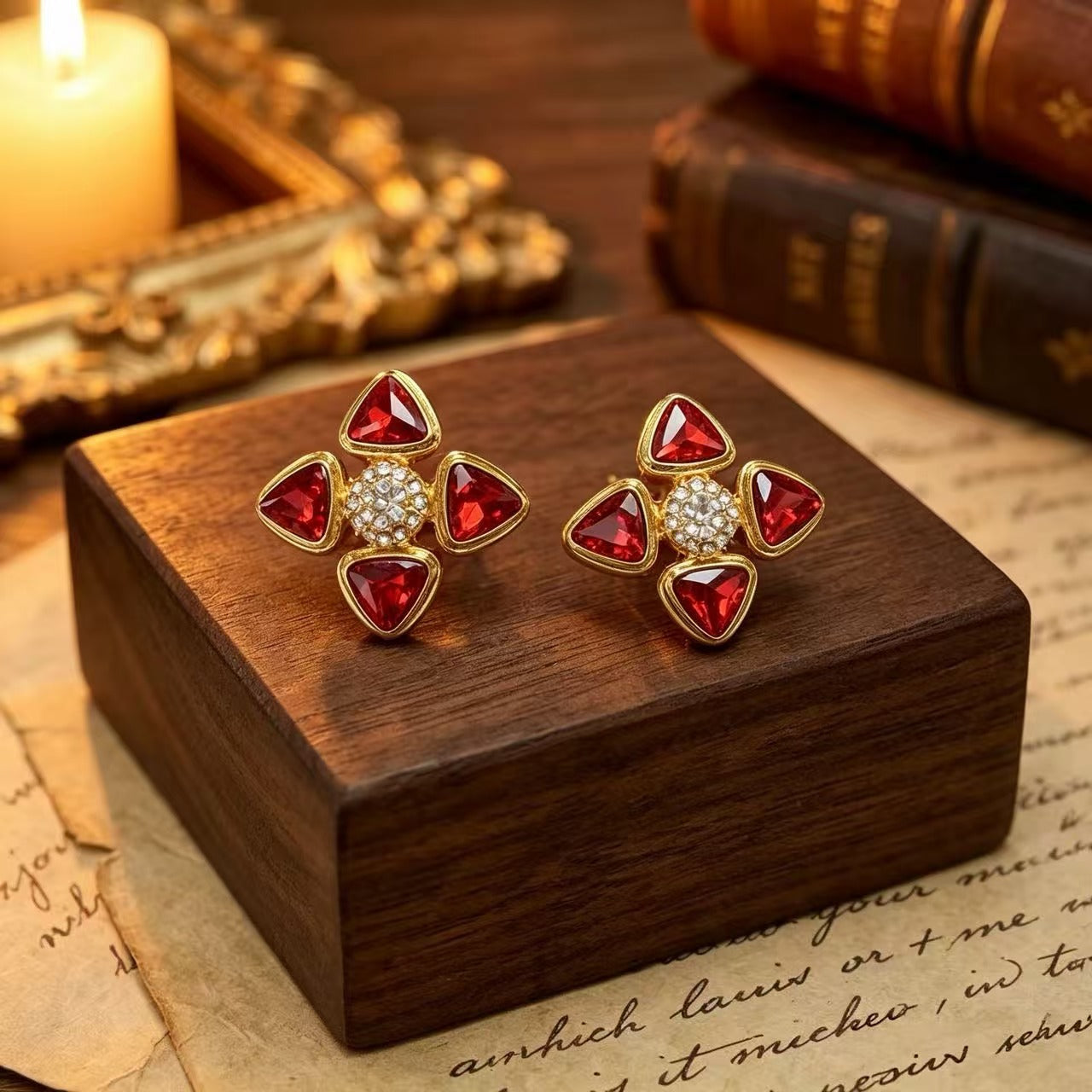 Geometric Stud Earrings For Unisex Featuring Blue Rhinestones And Zinc Alloy With 925 Sterling Silver Ear Pins