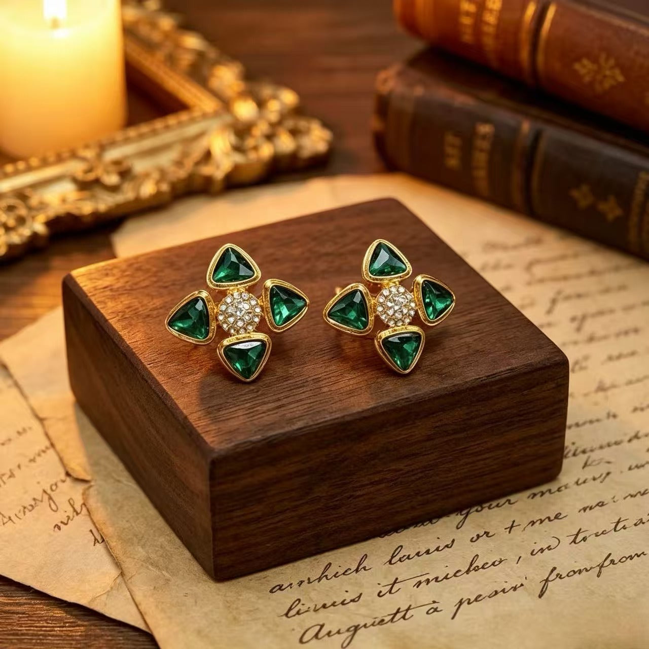 Geometric Stud Earrings For Unisex Featuring Blue Rhinestones And Zinc Alloy With 925 Sterling Silver Ear Pins