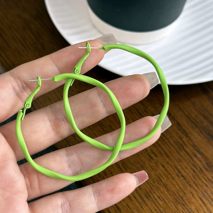 Moon For Unisex Stud Earrings In Green Metal Featuring 925 Sterling Silver Posts With Sweet Style