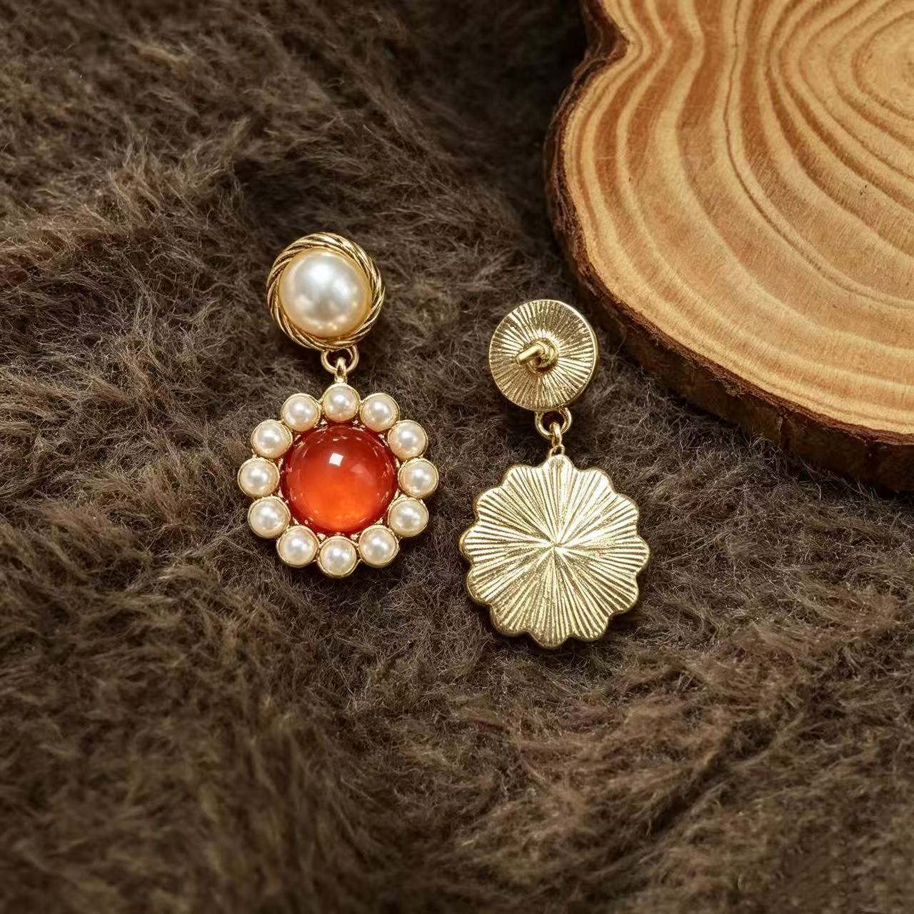 Water Droplets Earrings For Unisex Featuring Freshwater Pearl Inlay, Electroplated Alloy With 925 Sterling Silver Studs