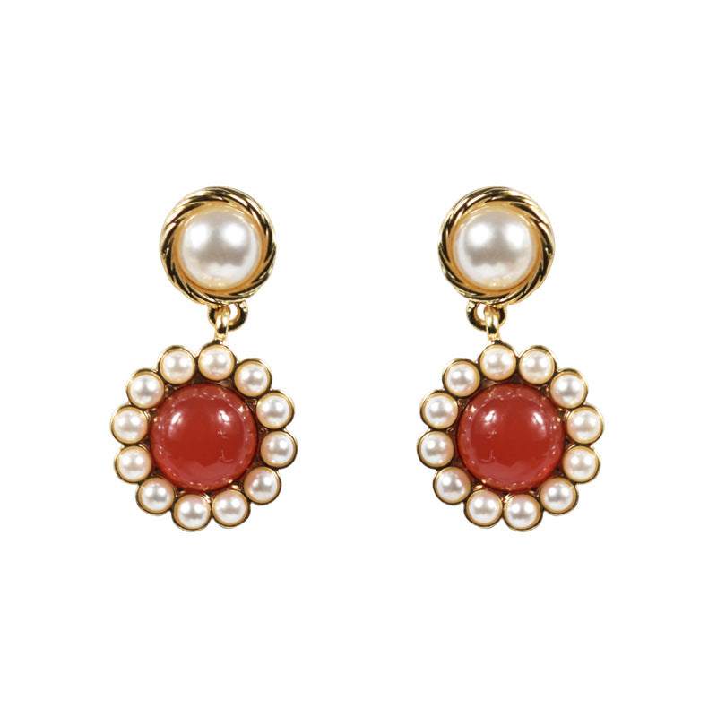 Water Droplets Earrings For Unisex Featuring Freshwater Pearl Inlay, Electroplated Alloy With 925 Sterling Silver Studs
