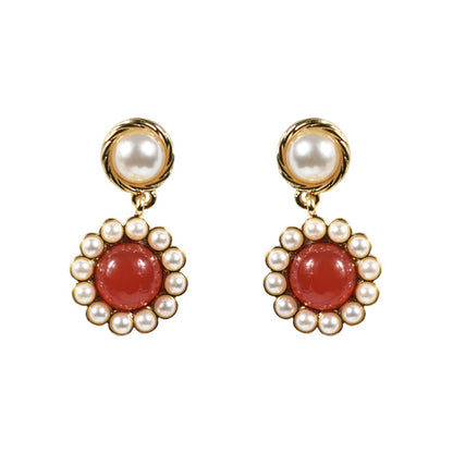 Water Droplets Earrings For Unisex Featuring Freshwater Pearl Inlay, Electroplated Alloy With 925 Sterling Silver Studs