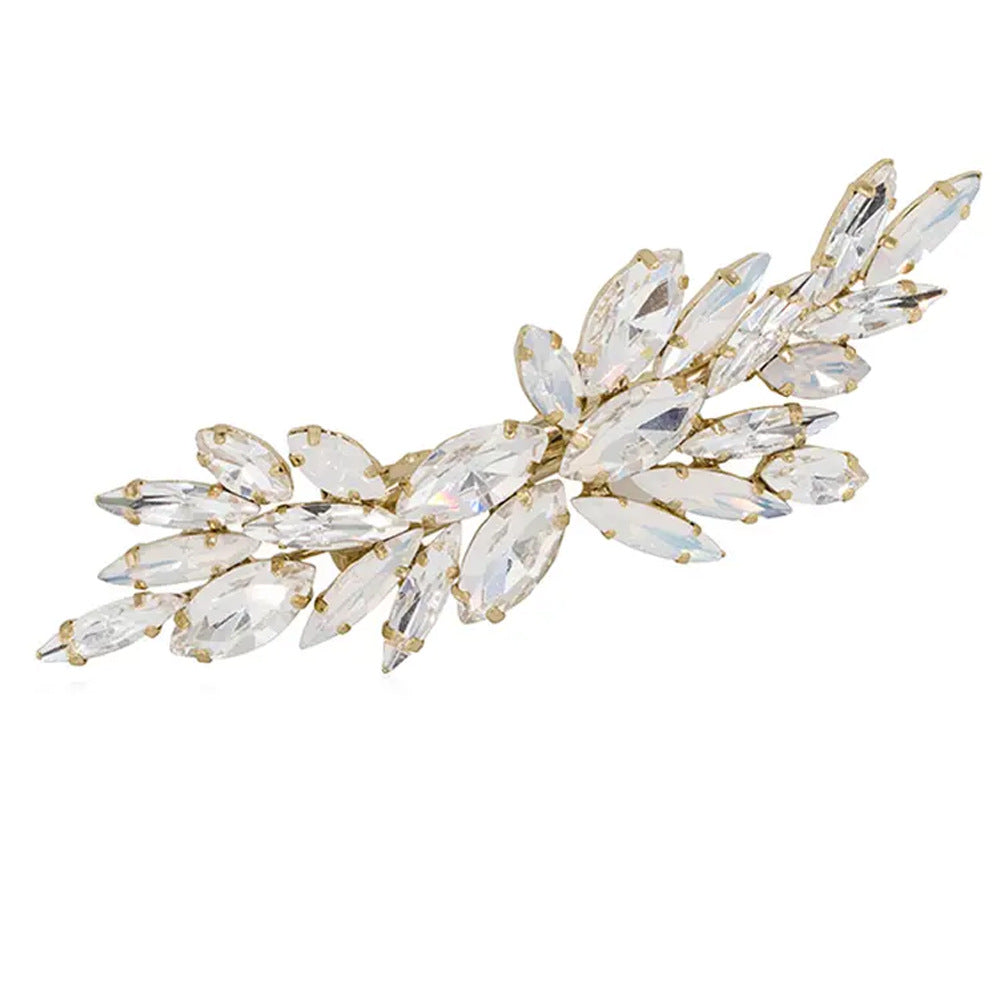 Wedding Leaf Hairpin For Women In Alloy With Rhinestones, Perfect For Wedding Season