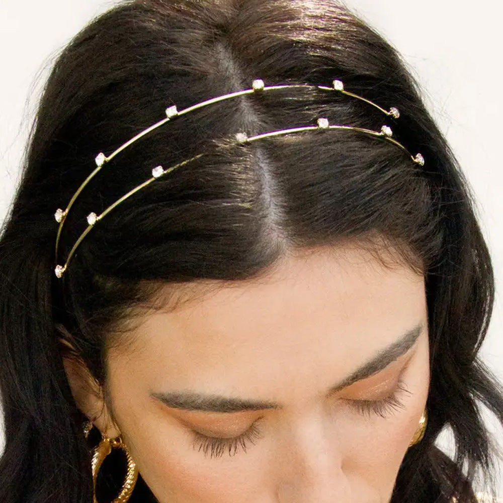 Geometric Bridal Jewelry Headband For Women With Rhinestones, Perfect For Wedding Season
