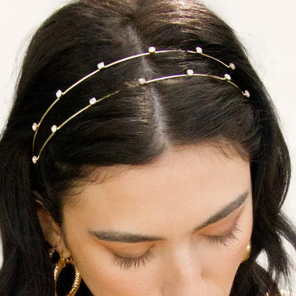 Geometric Bridal Jewelry Headband For Women With Rhinestones, Perfect For Wedding Season