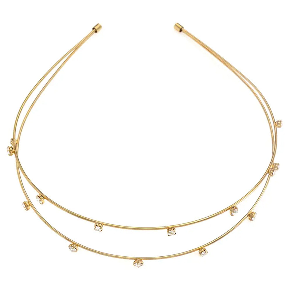 Geometric Bridal Jewelry Headband For Women With Rhinestones, Perfect For Wedding Season