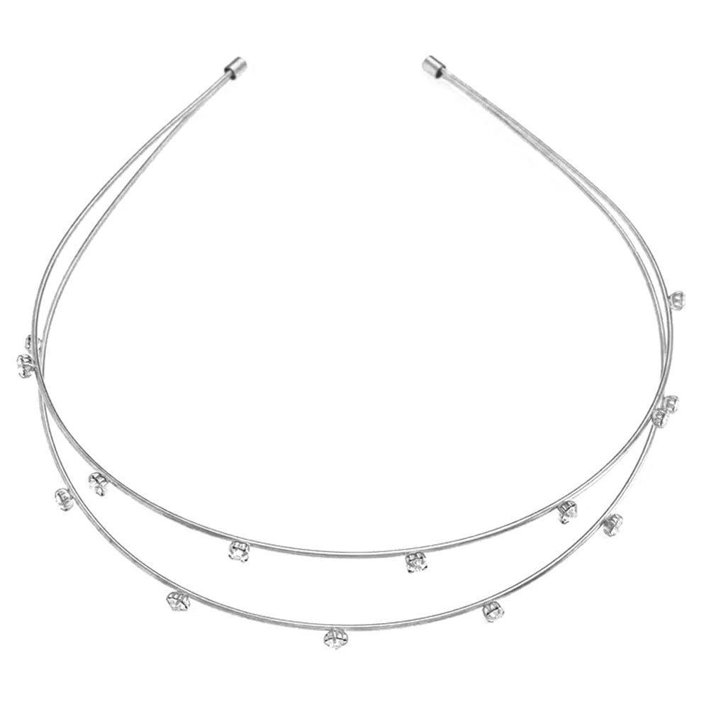 Geometric Bridal Jewelry Headband For Women With Rhinestones, Perfect For Wedding Season