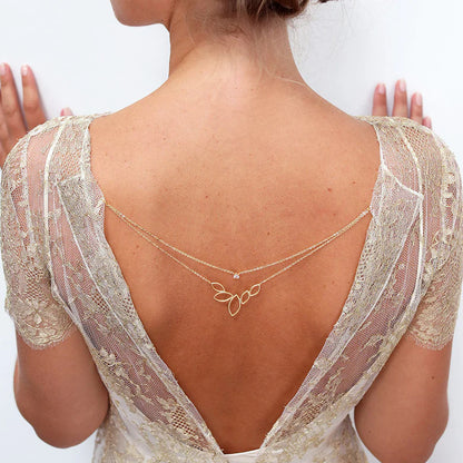 Silver Alloy Body Chain For Women Featuring Geometric Pattern And Rhinestones, Perfect Wedding Back Accessory