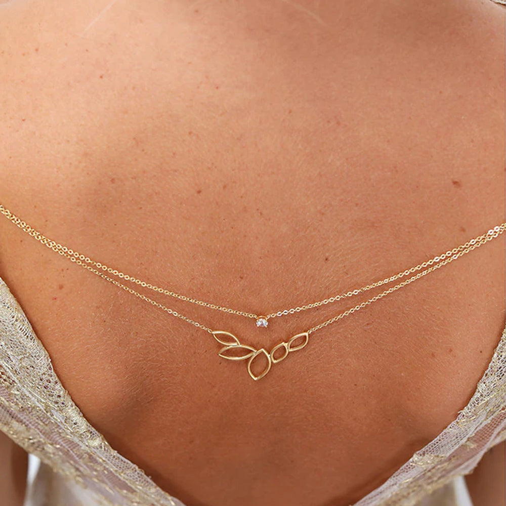 Silver Alloy Body Chain For Women Featuring Geometric Pattern And Rhinestones, Perfect Wedding Back Accessory