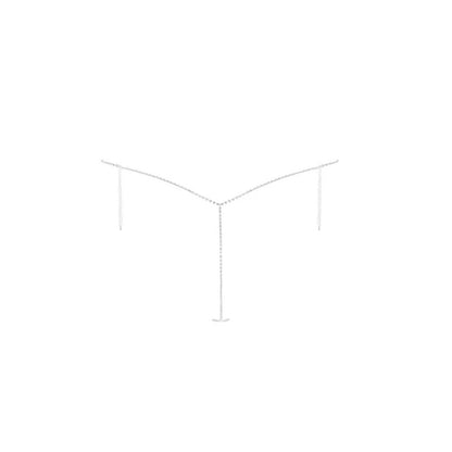 Waves Tassel Body Chain For Women In Ethnic Style With Silver Rhinestones Inlay