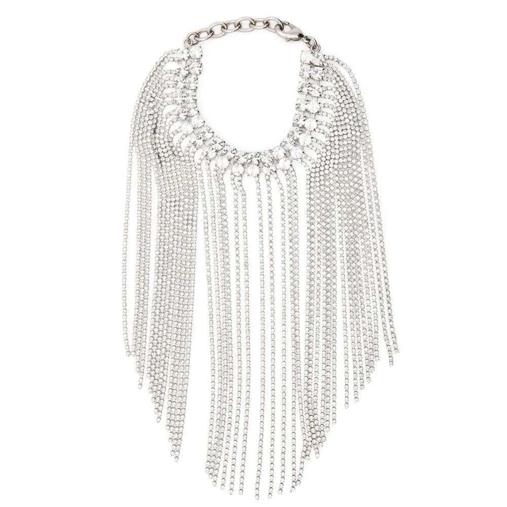 Silver Tassel Lines Arm Bracelet For Women, Alloy Chain With Rhinestone Inlay, Elegant And Stylish Accessory