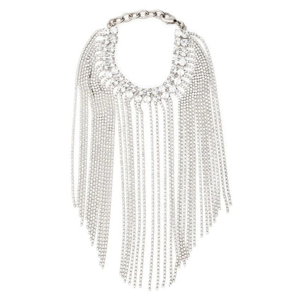 Silver Tassel Lines Arm Bracelet For Women, Alloy Chain With Rhinestone Inlay, Elegant And Stylish Accessory