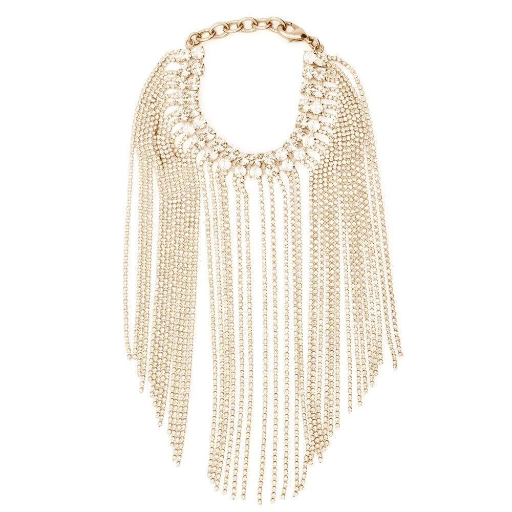 Silver Tassel Lines Arm Bracelet For Women, Alloy Chain With Rhinestone Inlay, Elegant And Stylish Accessory