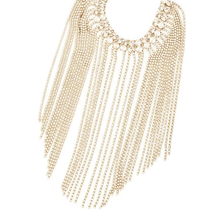 Silver Tassel Lines Arm Bracelet For Women, Alloy Chain With Rhinestone Inlay, Elegant And Stylish Accessory