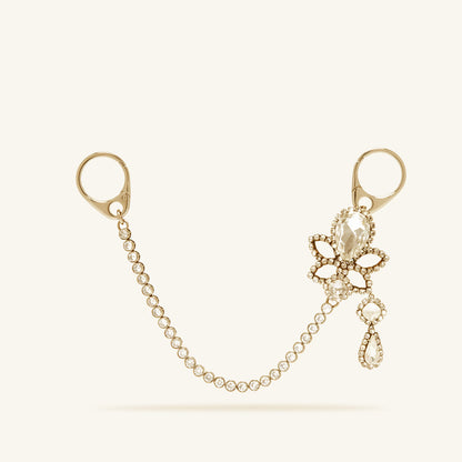 Electroplated Silver Water Droplets Bag Pendant In Alloy With Rhinestone Inlay