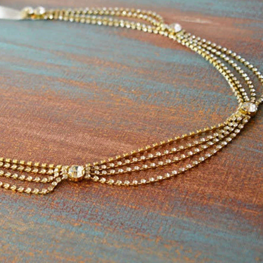 Silver Alloy Waist Chain For Women Featuring Geometric Rhinestones, Perfect For Stage Wear