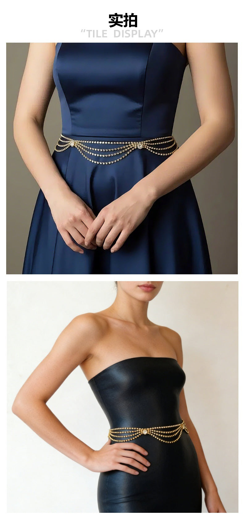 Silver Alloy Waist Chain For Women Featuring Geometric Rhinestones, Perfect For Stage Wear