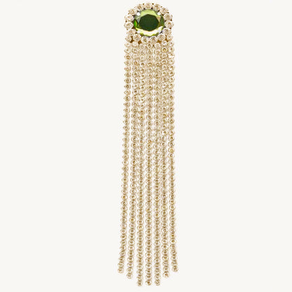 Silver Tassel Hair Chain Insert Comb For Women Featuring Rhinestones, Perfect For Spring
