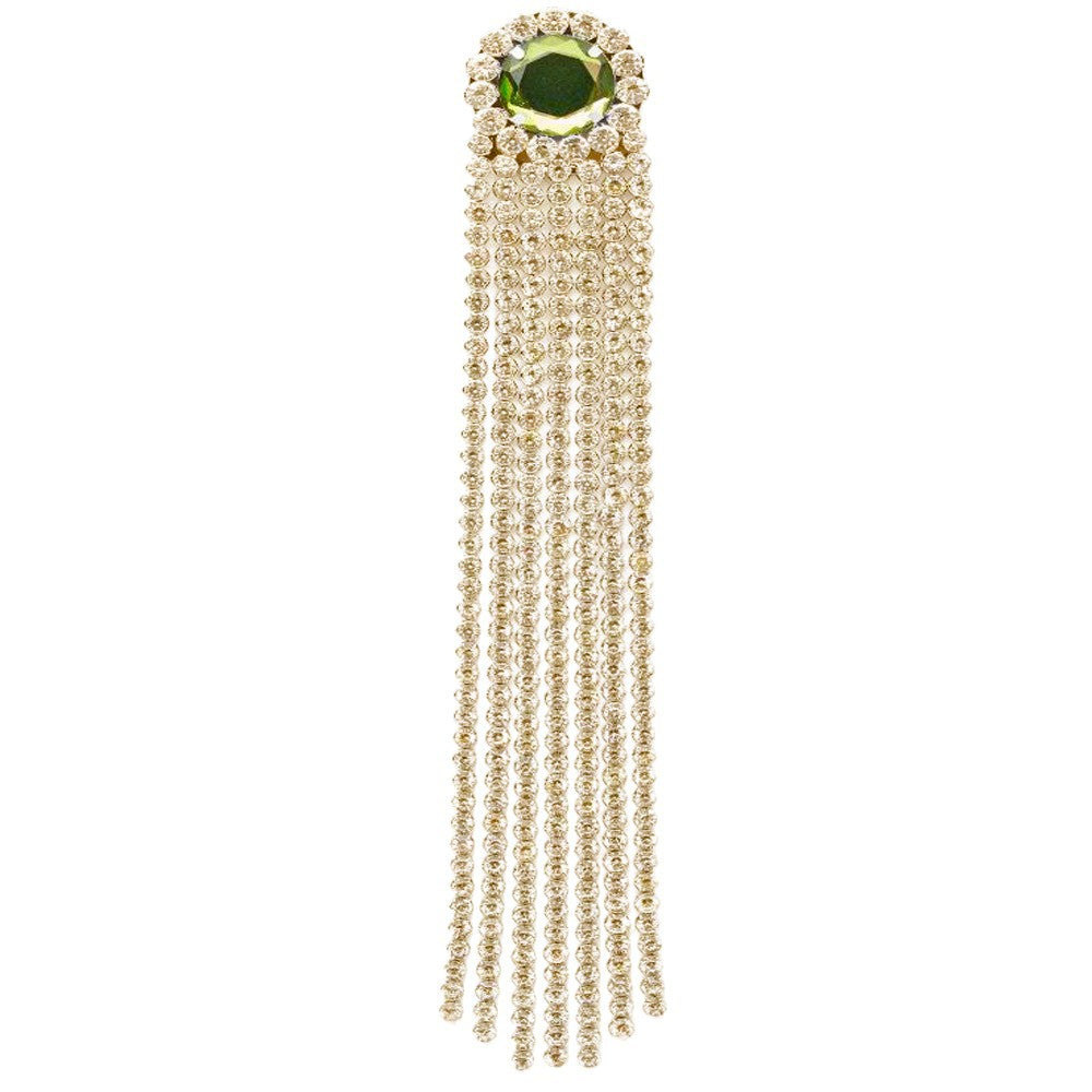 Silver Tassel Hair Chain Insert Comb For Women Featuring Rhinestones, Perfect For Spring