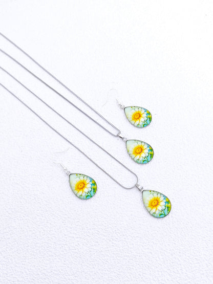 Water Droplets Necklace For Women In 304 Stainless Steel With 0.01µm Coating And Cable Chain