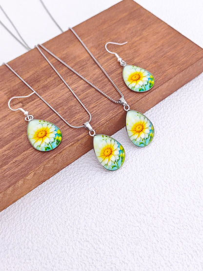 Water Droplets Necklace For Women In 304 Stainless Steel With 0.01µm Coating And Cable Chain