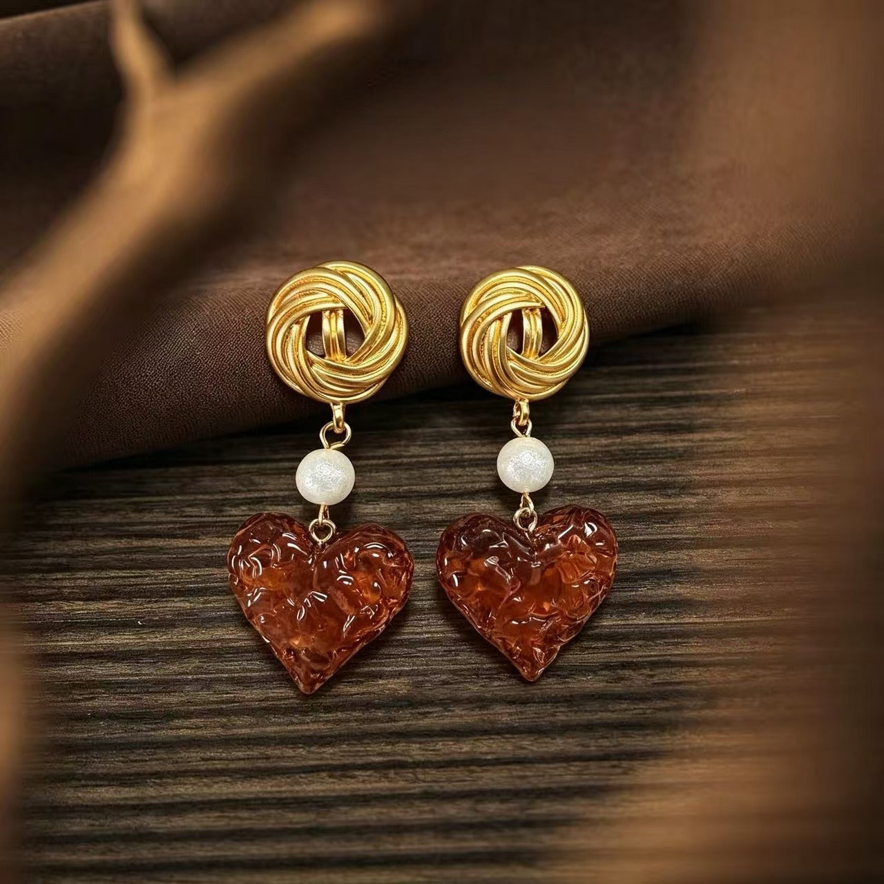 Heart Shape Stud Earrings For Women In Wine Red Alloy With Silver Plated Finish And 925 Sterling Silver Posts