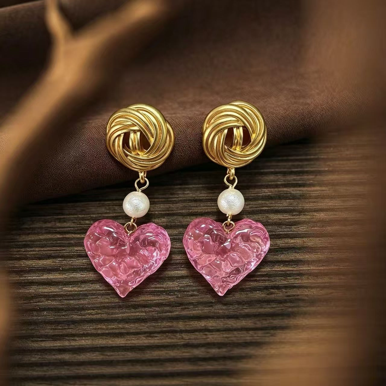 Heart Shape Stud Earrings For Women In Wine Red Alloy With Silver Plated Finish And 925 Sterling Silver Posts