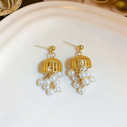 Tassel Earrings For Unisex Featuring White Alloy Design With 925 Sterling Silver Studs