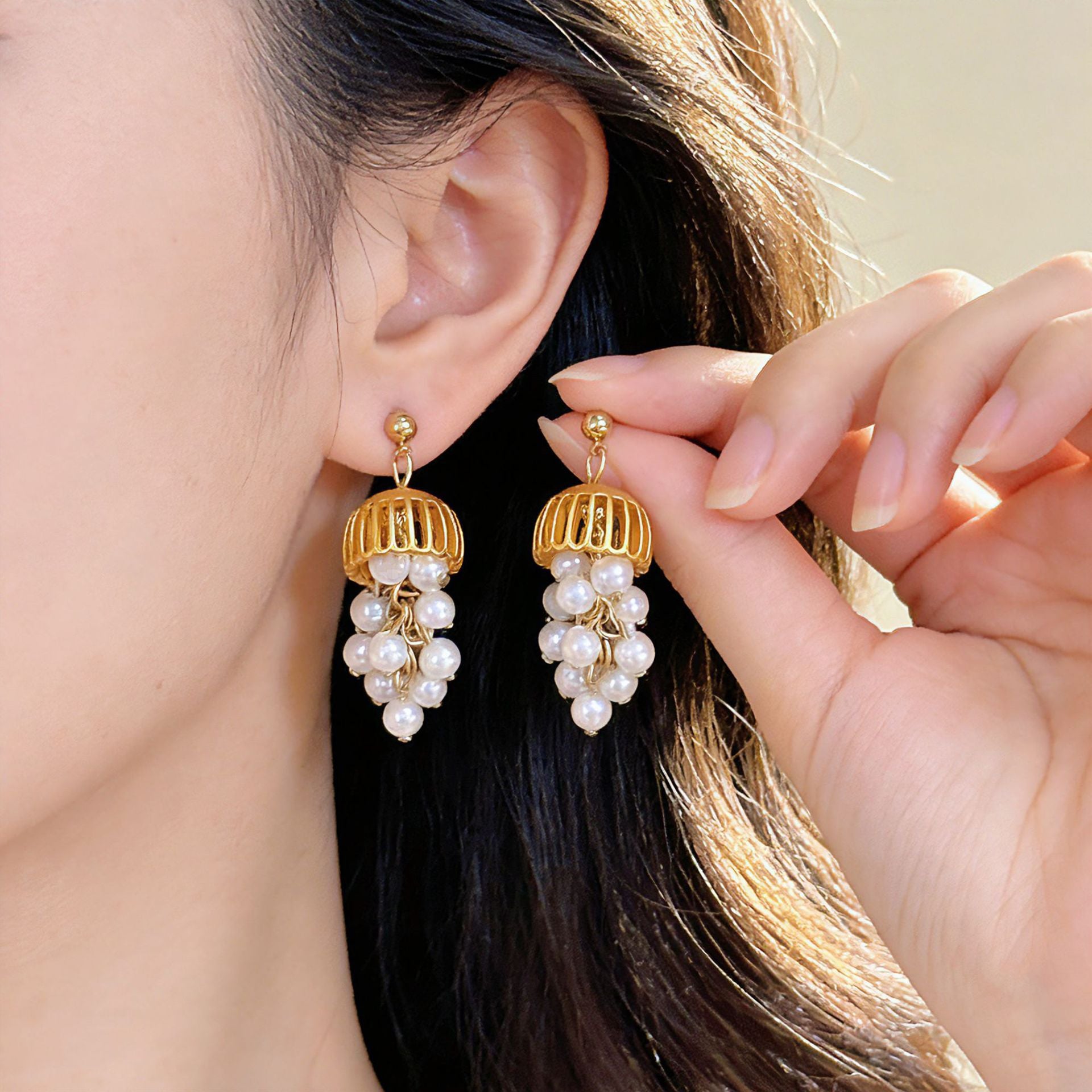 Tassel Earrings For Unisex Featuring White Alloy Design With 925 Sterling Silver Studs