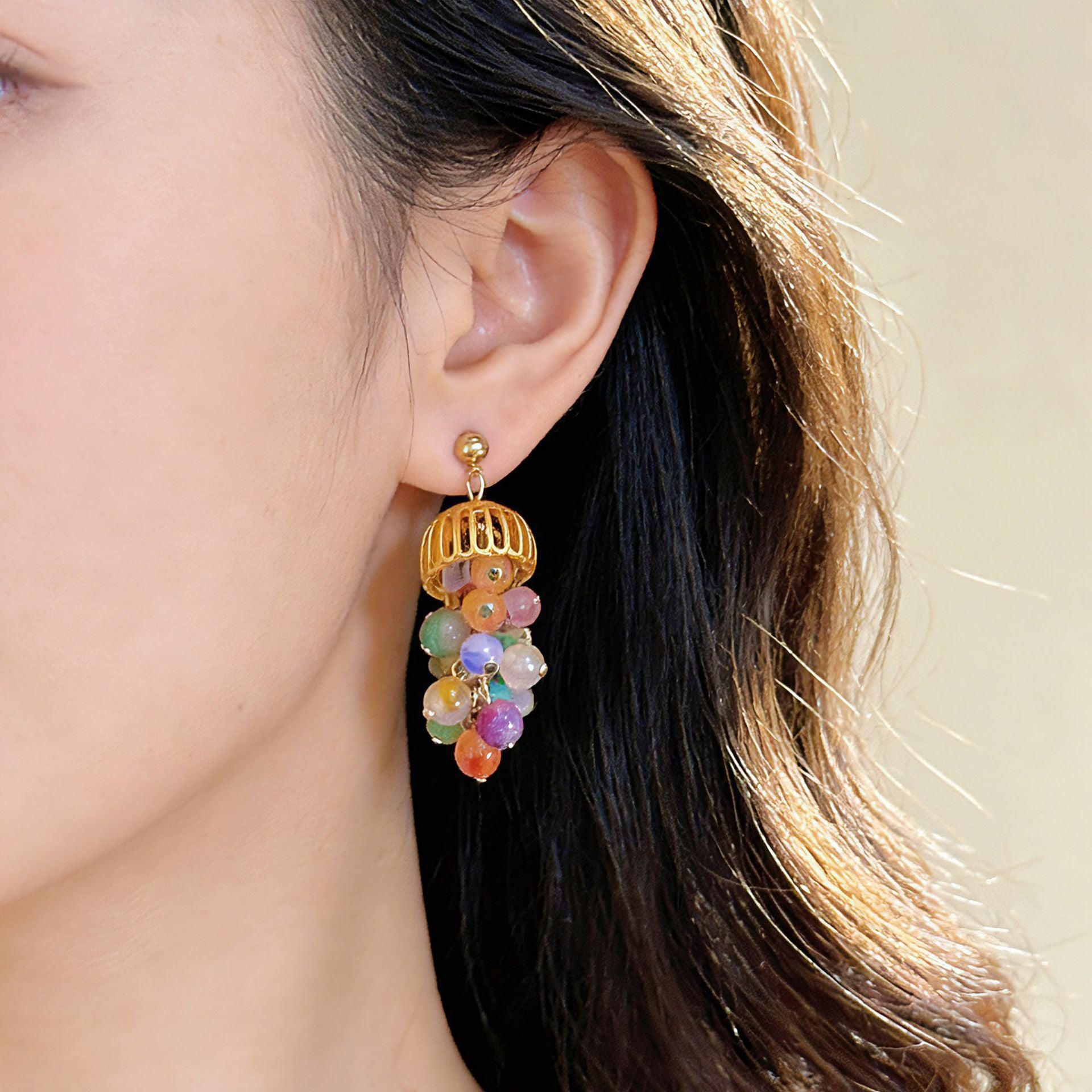 Tassel Earrings For Unisex Featuring White Alloy Design With 925 Sterling Silver Studs