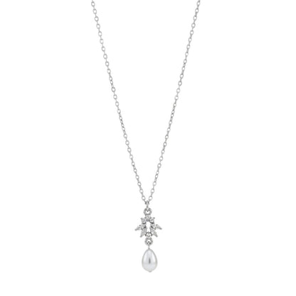 Silver Alloy Body Chain For Women Featuring Pearl Pattern And Zircon Inlay, Perfect For Wedding Back Accessory
