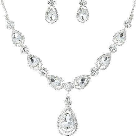 Gold Jewelry Set For Women Featuring Water Droplets Pattern With Rhinestones In Alloy, Perfect For Wedding