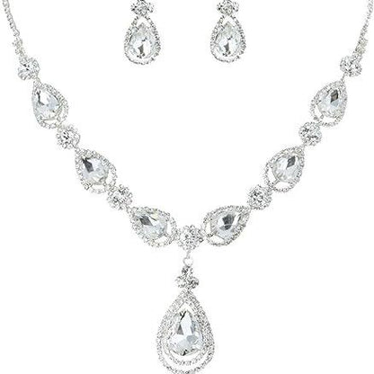Gold Jewelry Set For Women Featuring Water Droplets Pattern With Rhinestones In Alloy, Perfect For Wedding