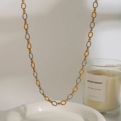 Waterproof Non Tarnish Necklace For Women Featuring Titanium Steel Chain With 18K Real Gold Plated Electroplated Finish