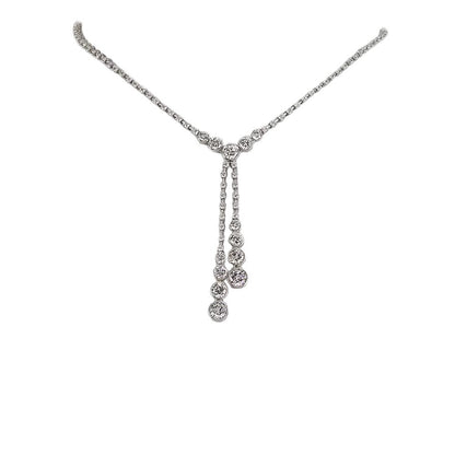 Heart Shape Jewelry Set For Women In Silver Alloy With Rhinestones And Tassel Design