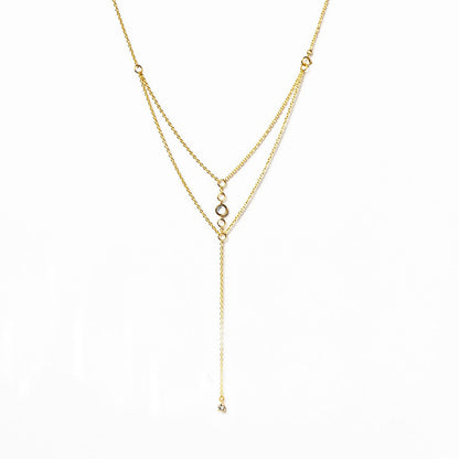 Silver Alloy Tassel Chain Necklace For Women Featuring Geometric Pattern And Electroplated Finish With Rhinestones Inlay